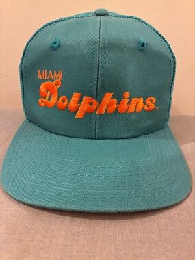 Rare Vintage Miami Dolphins AJD Taiwan R.O.C. Snapback Hat Official NFL - Mint